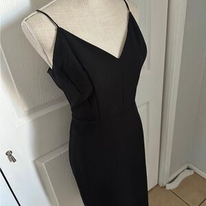 Express Black Midi Dress with Spaghetti Straps